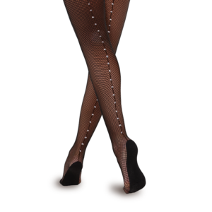 High Performance Back Seamed Fishnet Tights With Diamante